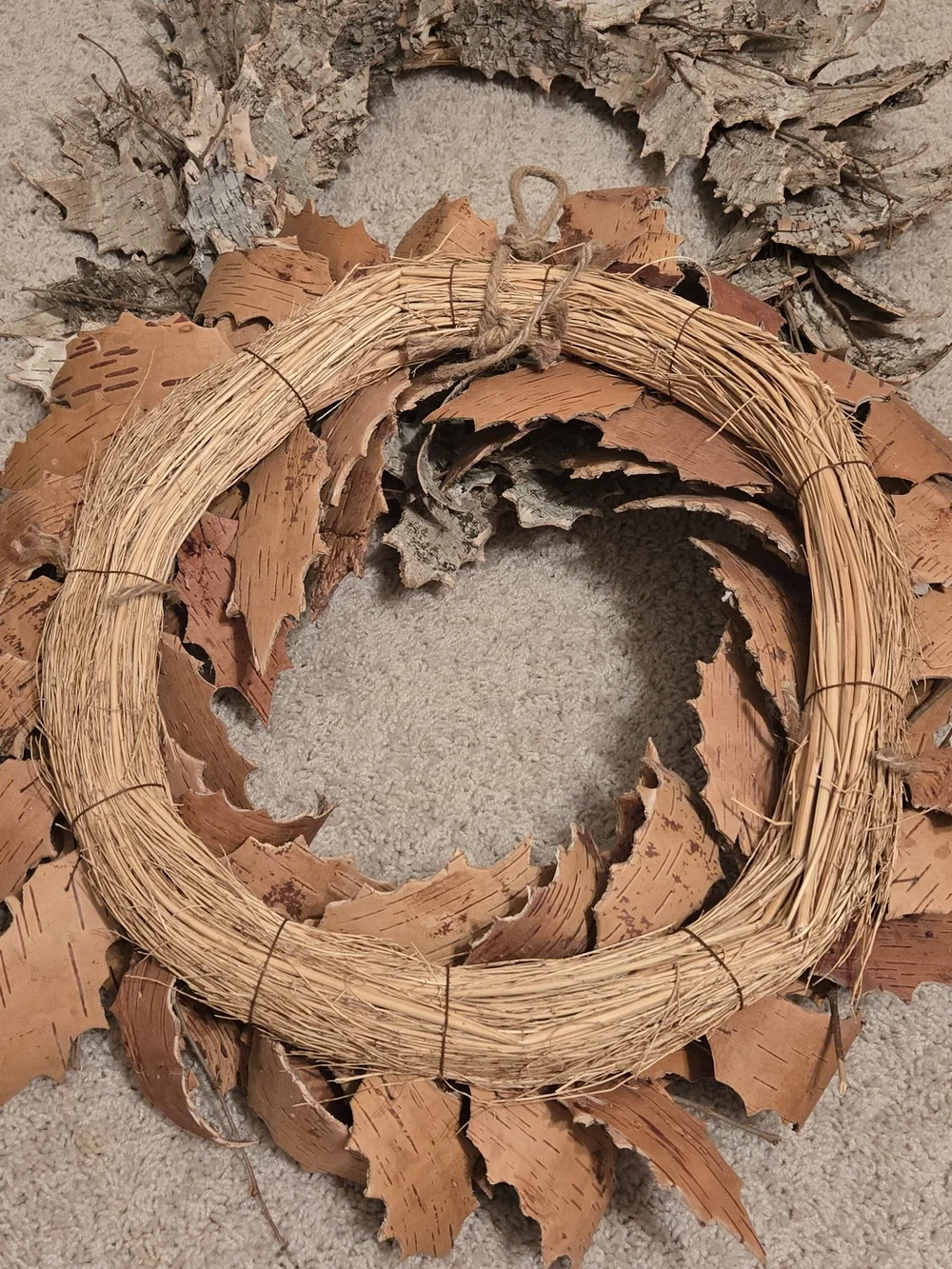 Realistic Bark Decorative Wreaths in Neutral Browns